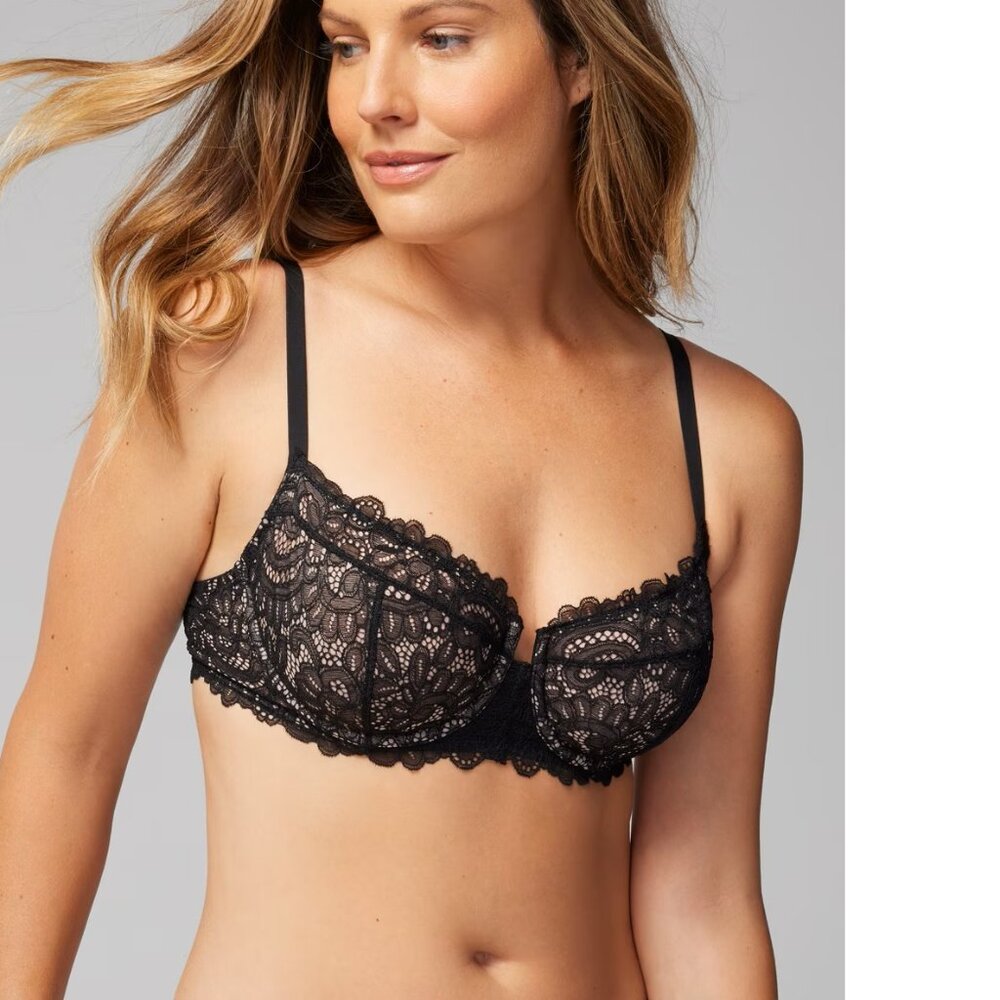 Soma Balconette Lace Bra Black